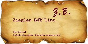 Ziegler Bálint névjegykártya